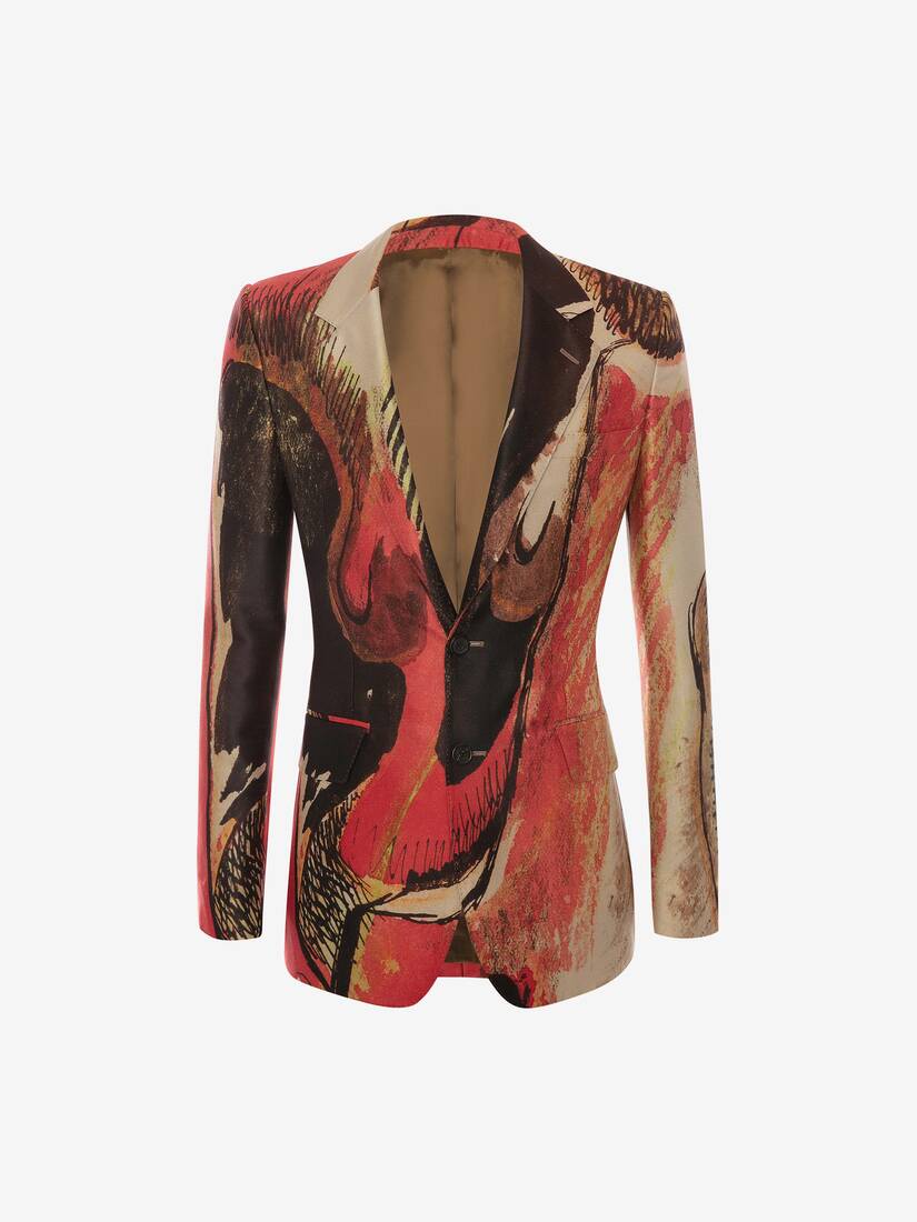 Chaquetas Alexander McQueen Henry Moore Printed Hombre - Rojos/Multicolor - Mexico 306-YOFRZL